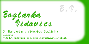 boglarka vidovics business card